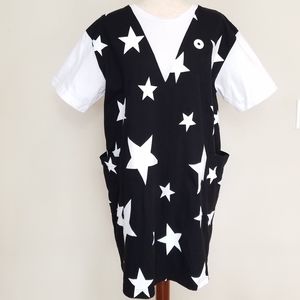 Chocoolate Star Print Tunic Dress w/ Emblem badge